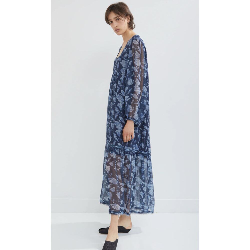 Raquel Allegra Floral Bandana Empress Silk Chiffon Maxi Dress 1 S $795